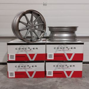 Concaver CVR8 SECOND CHANCE Wheels 19 Inch 8.5J ET40 5x112 Performance Concave Flow Form Brushed Titanium Polished Stainless Steel Lip