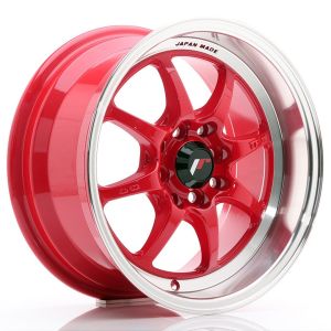 JR-Wheels TFII Jantes 15 Pouces 7.5J ET30 4x100,4x114.3 Red Machined Lip