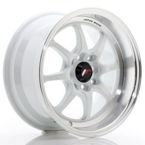 JR-Wheels TFII Wheels 15 Inch 7.5J ET30 4x100,4x114.3 White Machined Lip